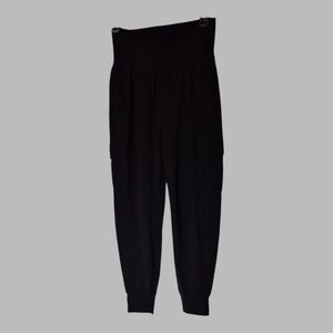 Athleta Black High-Waist Joggers with Cuffed Ankles